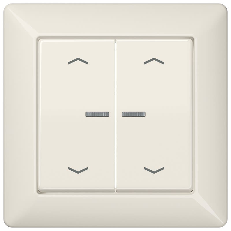 Jung - Enjo avec fleches pour double BP a voyant - AS 500 Ivoire