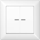 Jung - Enjoliveur double touche à voyant / Série AS 500 Blanc