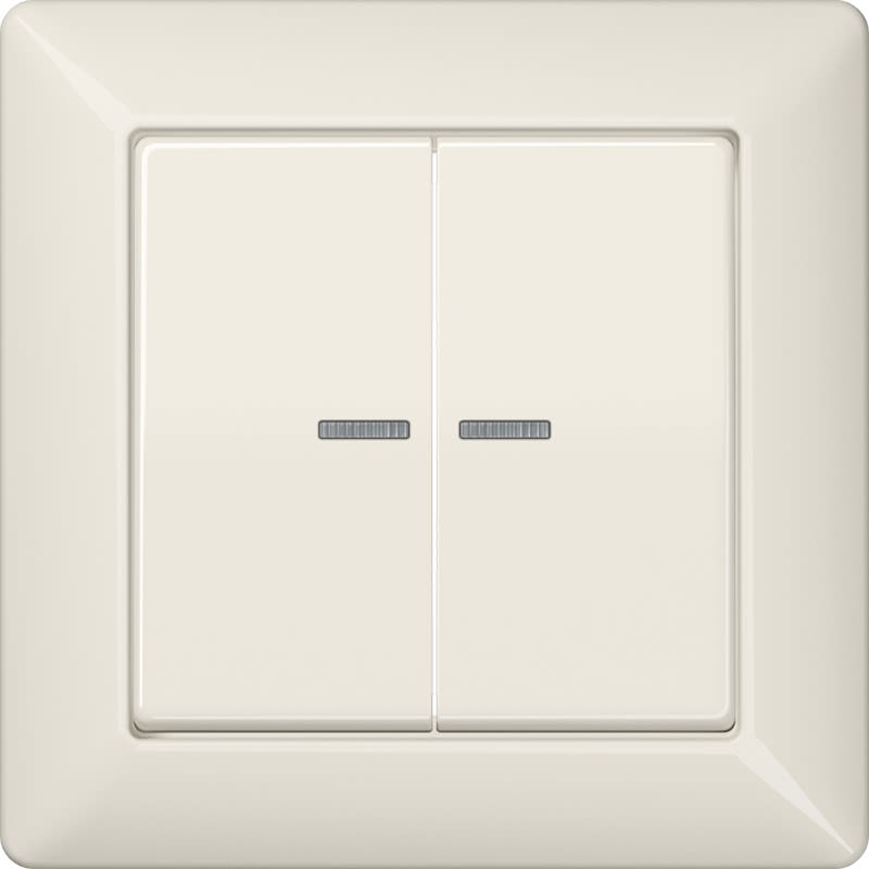 Jung - Enjoliveur double touche à voyant / Série AS 500 Ivoire