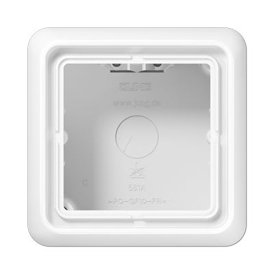 Jung - Boîtier saillie avec cadre 1 poste / CD 500 Blanc