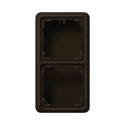 Jung - Boîtier saillie avec Cadre de fintion 2 postes / Série CD 500 Brun