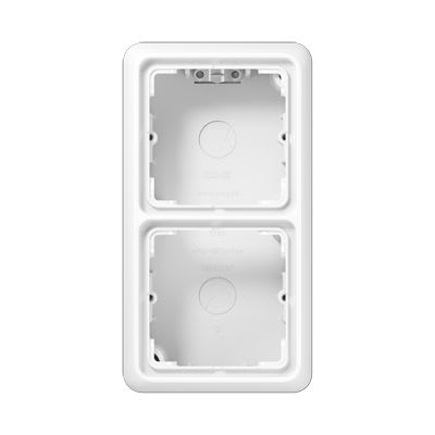 Jung - Boîtier saillie avec Cadre de fintion 2 postes / Série CD 500 Blanc