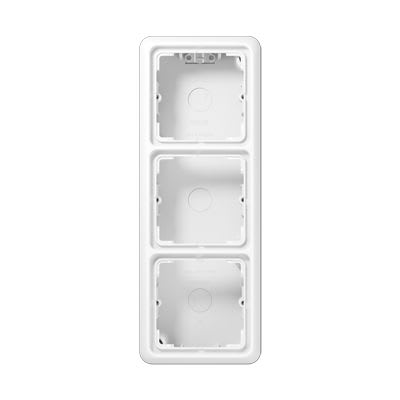 Jung - Boîtier saillie avec Cadre de fintion 3 postes / Série CD 500 Blanc