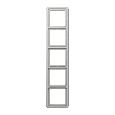 Jung - Cadre de fintion 5 postes / Série CD 500 Gris clair IP44