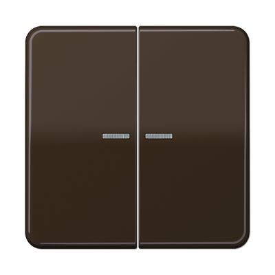 Jung - Enjoliveur double touche à voyant / CD 500 IP44 Brun