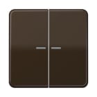 Jung - Enjoliveur double touche à voyant / CD 500 IP44 Brun