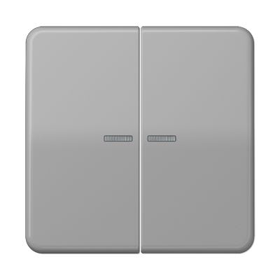 Jung - Enjoliveur double touche à voyant / CD 500 IP44 Gris
