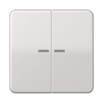 Jung - Enjoliveur double touche à voyant / CD 500 IP44 Gris clair