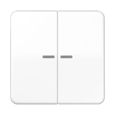 Jung - Enjoliveur double touche à voyant / CD 500 IP44 Blanc