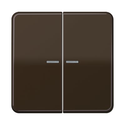 Jung - Enjoliveur double touche à voyant / CD 500 Brun