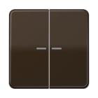 Jung - Enjoliveur double touche à voyant / CD 500 Brun