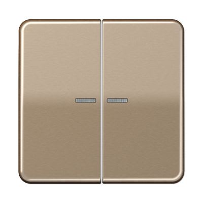 Jung - Enjoliveur double touche à voyant / CD 500 Bronze