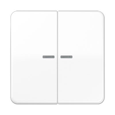 Jung - Enjoliveur double touche à voyant / CD 500 Blanc