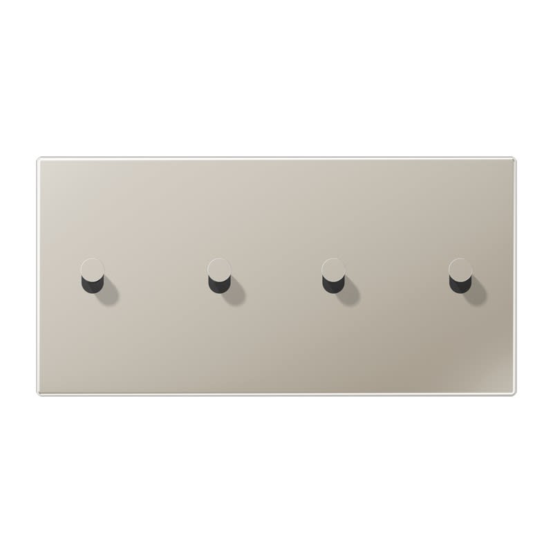 Jung - Enjoliveur 2 modules horizontal avec 2 + 2 leviers Cône / LS 1912 Métal Inox