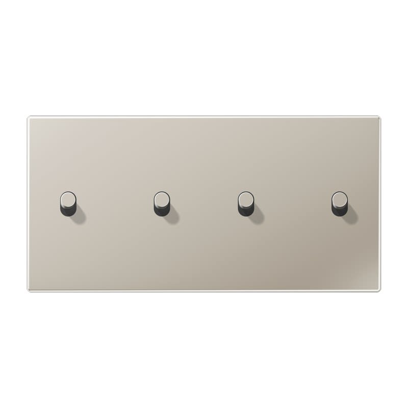 Jung - Enjoliveur 2 modules horizontal avec 2 + 2 leviers Cylindre / LS 1912 Métal Inox