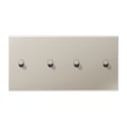 Jung - Enjoliveur 2 modules horizontal avec 2 + 2 leviers Cylindre / LS 1912 Métal Inox