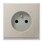 Jung - Prise 2P+T avec signal lumineux LED / LS 990 Métal INOX