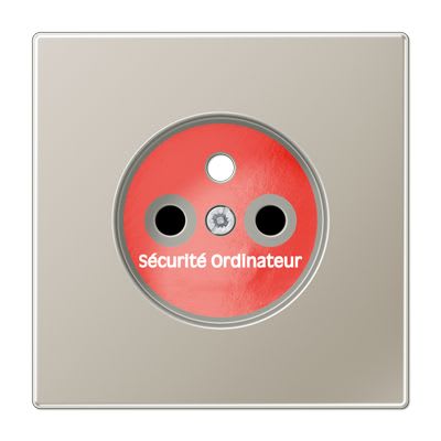 Jung - Enjo pour prise Franco/Belge circiut INFO / LS 990 Métal Inox