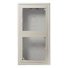 Jung - Boîtier saillie avec cadre 2 postes / LS 990 Métal Inox laqué
