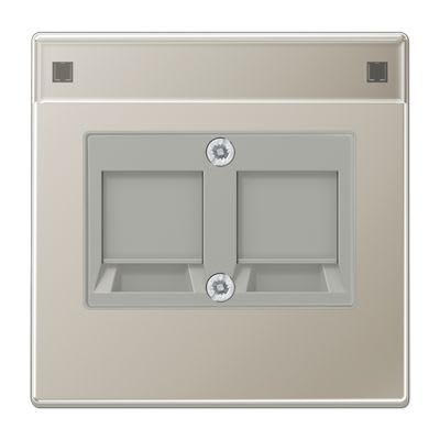 Jung - Enjoliveur pour 2 noyaux Infra + / LS 990 Métal Inox