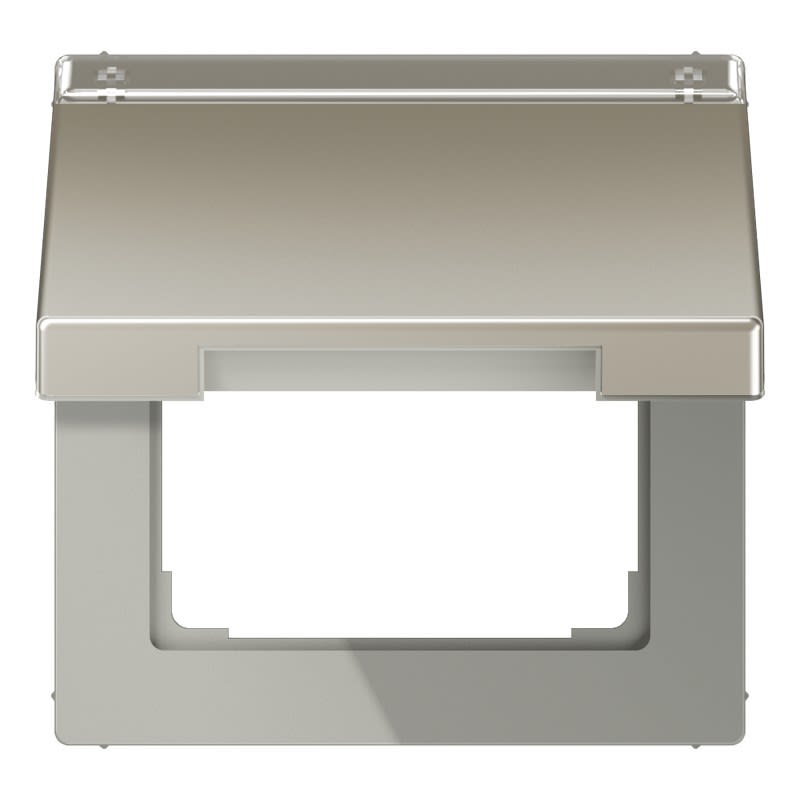 Jung - Enjoliveur couvercle porte étiquette / LS 990 Métal Inox