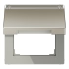 Jung - Enjoliveur couvercle porte étiquette / LS 990 Métal Inox