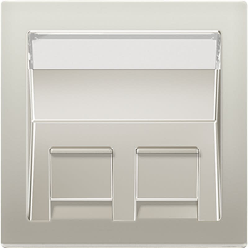 Jung - Enjoliveur pour 3 noyaux Modular Jack  / LS 990 Métal Inox