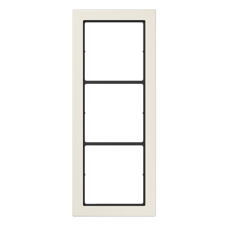 Jung - Cadre 3 postes / LS FLAT DESIGN Ivoire