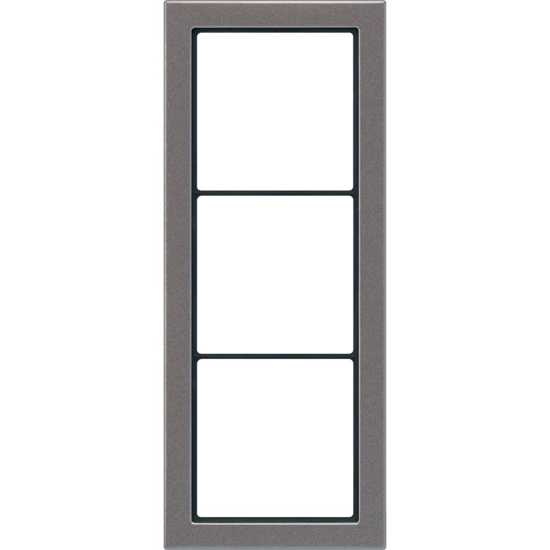 Jung - Cadre 3 postes / LS FLAT DESIGN Titane Anthracite