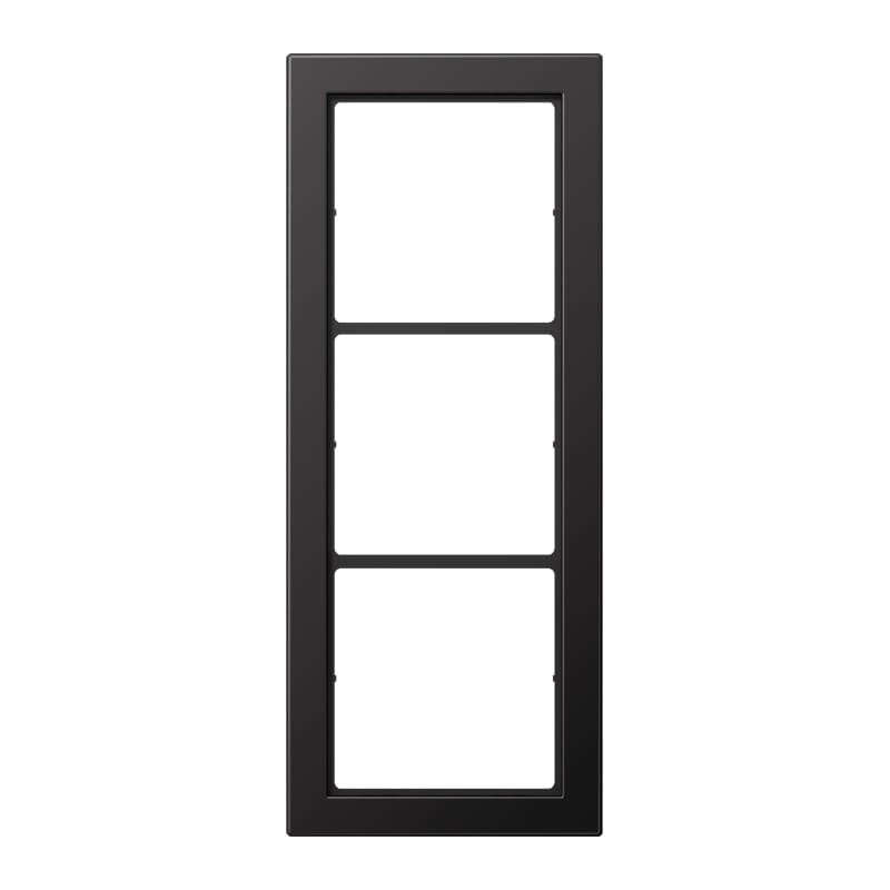 Jung - Cadre 3 postes / LS FLAT DESIGN Dark Canon de Fusil