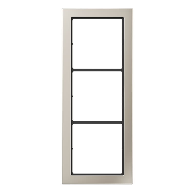 Jung - Cadre 3 postes / LS FLAT DESIGN Métal Inox