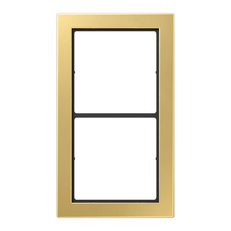 Jung - Cadre 2 postes / LS FLAT DESIGN Laiton doré