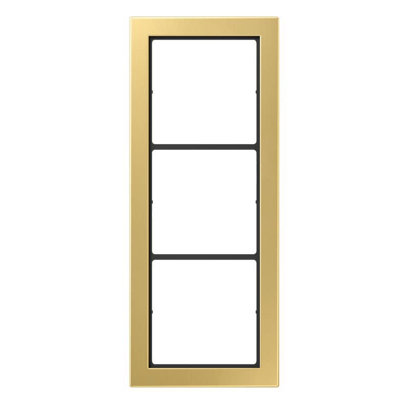 Jung - Cadre 3 postes / LS FLAT DESIGN Laiton doré