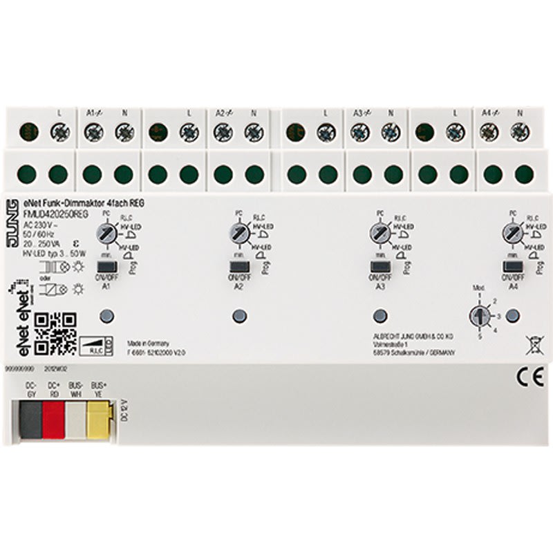 Jung - Télévariateur universel 4 voies 20?250W RF modulaire