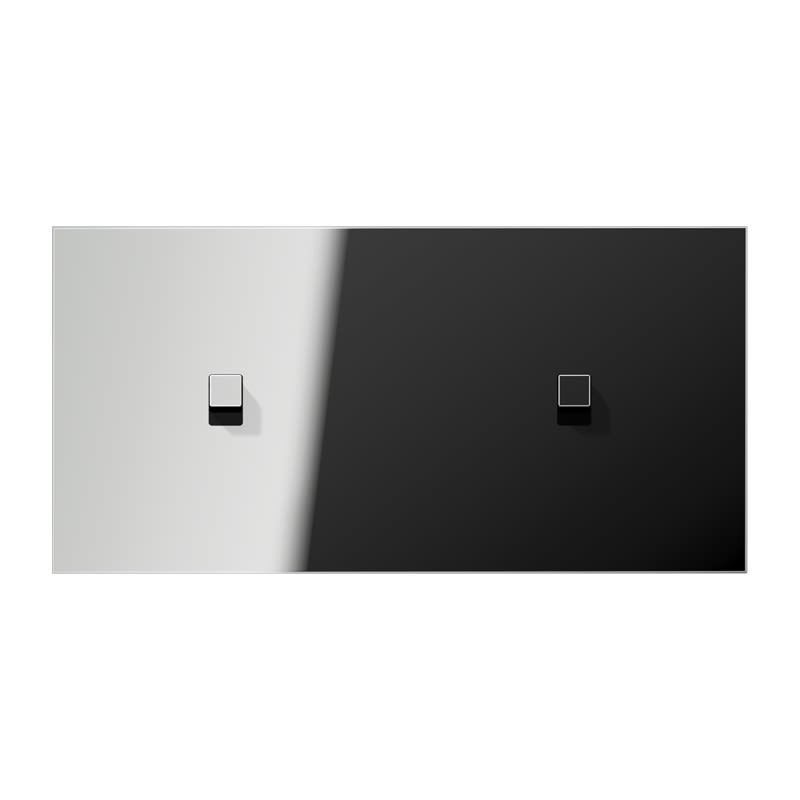 Jung - Enjoliveur 2 modules horizontal avec 1+1 leviers Carré / LS 1912 Chrome