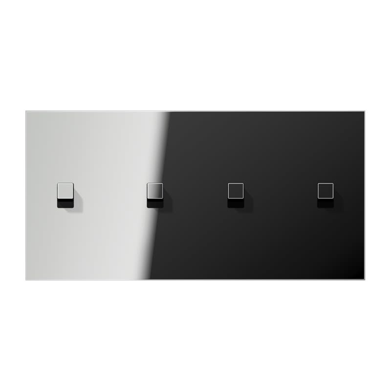 Jung - Enjoliveur 2 modules horizontal avec 2+2 leviers Carré / LS 1912 Chrome