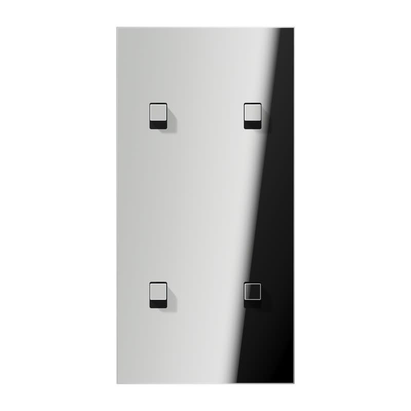 Jung - Enjoliveur 2 modules vertical avec 2 + 2 leviers Carré / LS 1912 Chrome