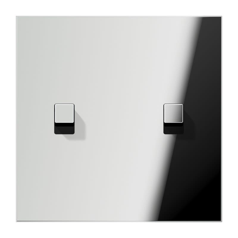 Jung - Enjoliveur simple doigt avec 2 leviers Carré / LS 1912 Chrome