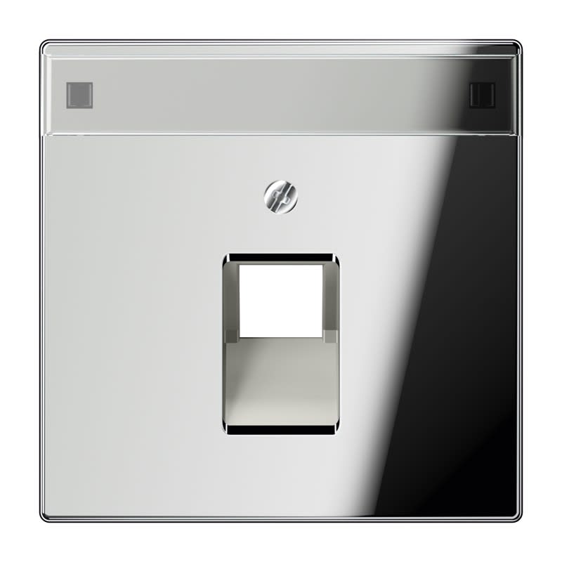 Jung - Enjoliveur avec porte étiquette pour simple prise IAE/UAE / LS 990 Chrome