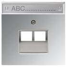 Jung - Enjoliveur avec porte étiquette pour double prise IAE/UAE / LS 990 Chrome