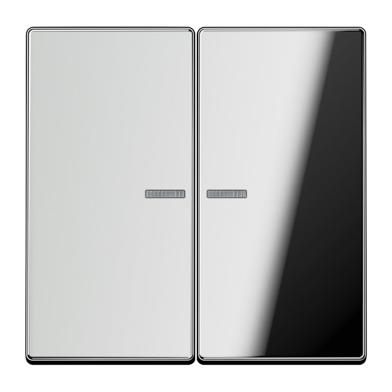 Jung - Enjoliveur double touche à voyant / LS 990 Chrome