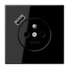 Jung - PC 2P+T type FR avec chargeur USB type A / LS 990 Noir