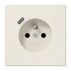 Jung - PC 2P+T type FR avec chargeur USB type C / LS 990 Ivoire