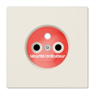 Jung - Enjo pour prise Franco/Belge circuit INFO / LS 990 Ivoire