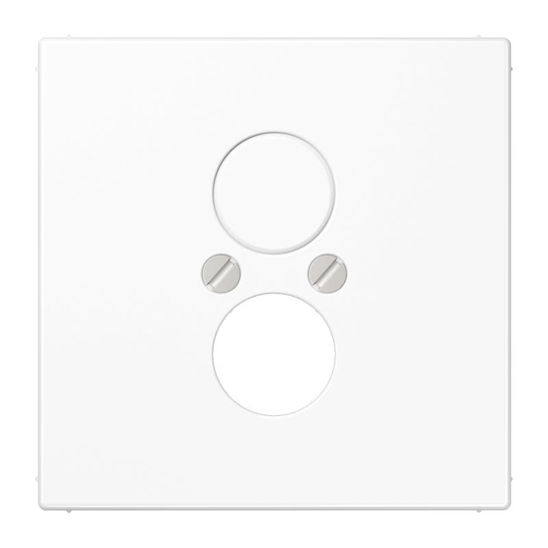 Jung - Enjoliveur de finition pour 2 connecteurs mini fiches / LS 990 Blanc