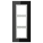 Jung - Cadre 3 postes / LS PLUS Verre Noir