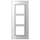 Jung - Cadre 3 postes / LS PLUS Verre Blanc