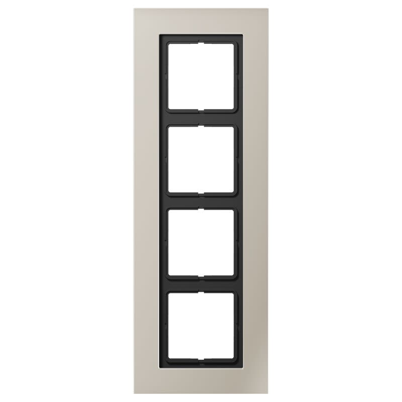 Jung - Cadre 4 postes - LS PLUS Metal Inox