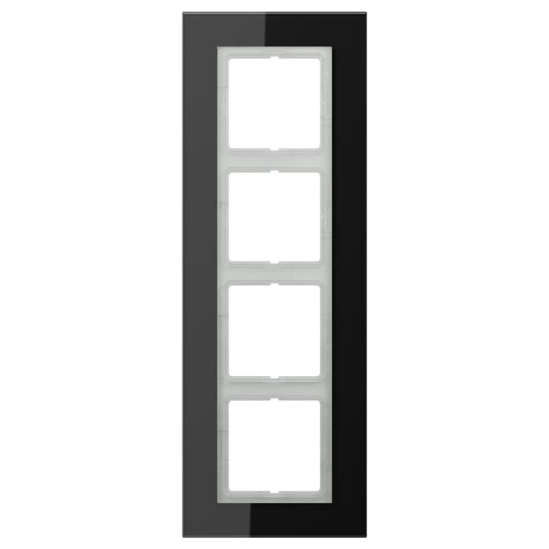 Jung - Cadre 4 postes / LS PLUS Verre Noir
