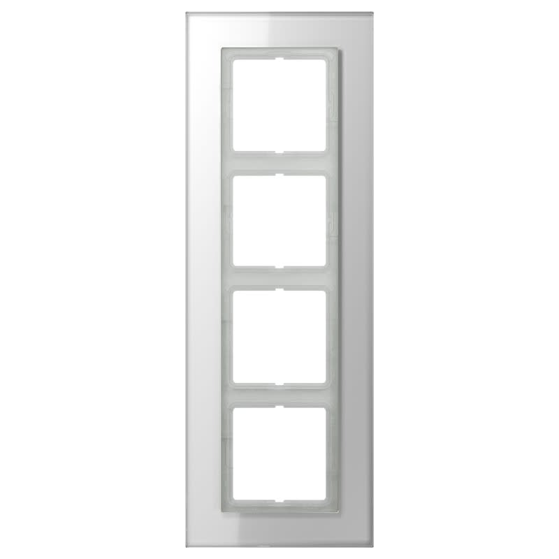 Jung - Cadre 4 postes / LS PLUS Verre Blanc